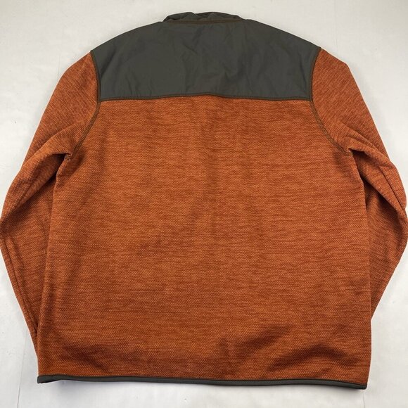GH Bass 1/4 Snap Sweater Men’s XL Pullover Orange Gray Hybrid Polyester Nylon - Picture 3 of 10